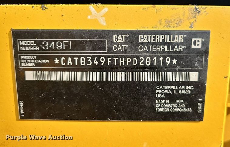 image for item OG9422 2018 Caterpillar 349FL  excavator