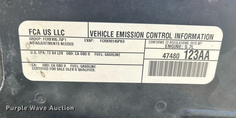 image for item DJ6344 2015 Dodge Charger Police