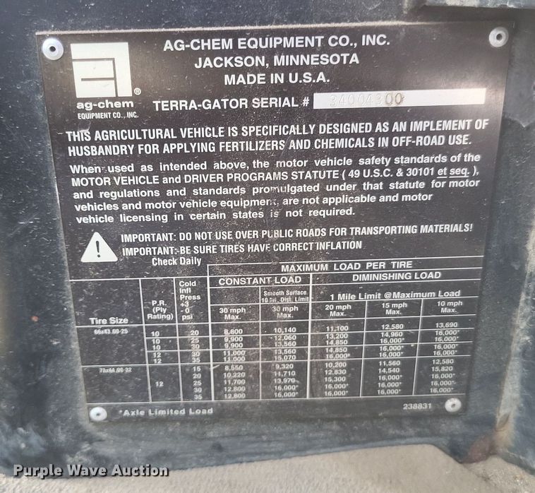 image for item DK1136 Ag-Chem 3104 Terra Gator  manure spreader truck