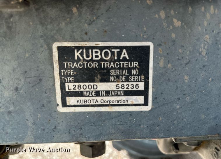 image for item DK2526 Kubota L2800D  MFWD tractor