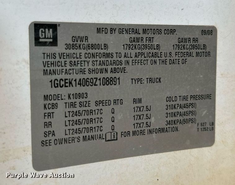 image for item DK2533 2009 Chevrolet Silverado 1500  pickup truck