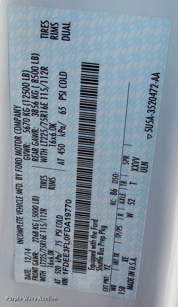 image for item DK8786 2015 Forrest River  shuttle bus