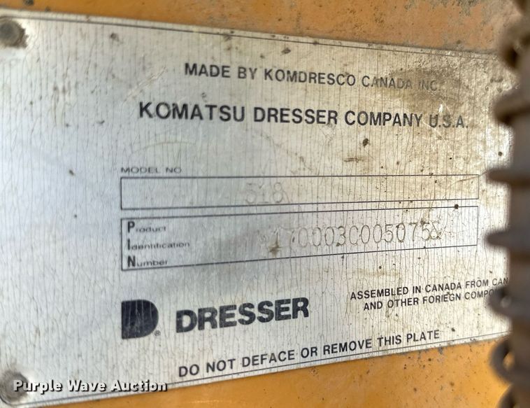 image for item DM6487 1993 Dresser 518  wheel loader