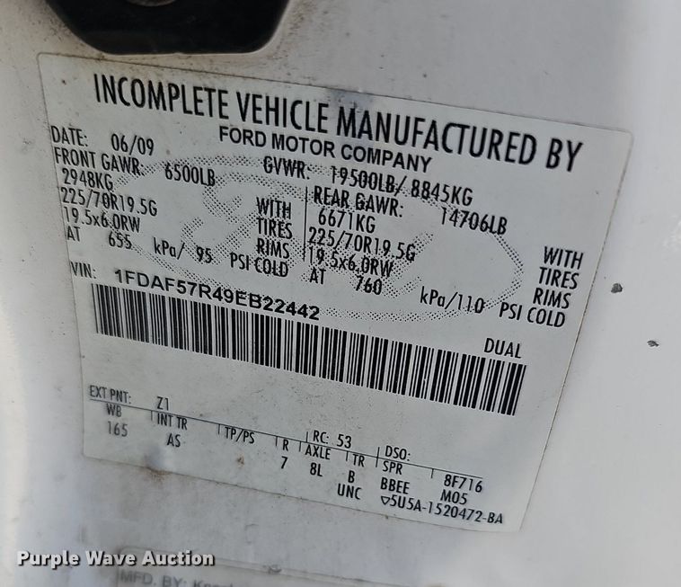 image for item DN8695 2009 Ford F550 XL Super Duty  dump truck