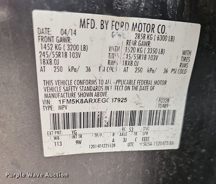 image for item DN8716 2014 Ford Explorer Police  SUV