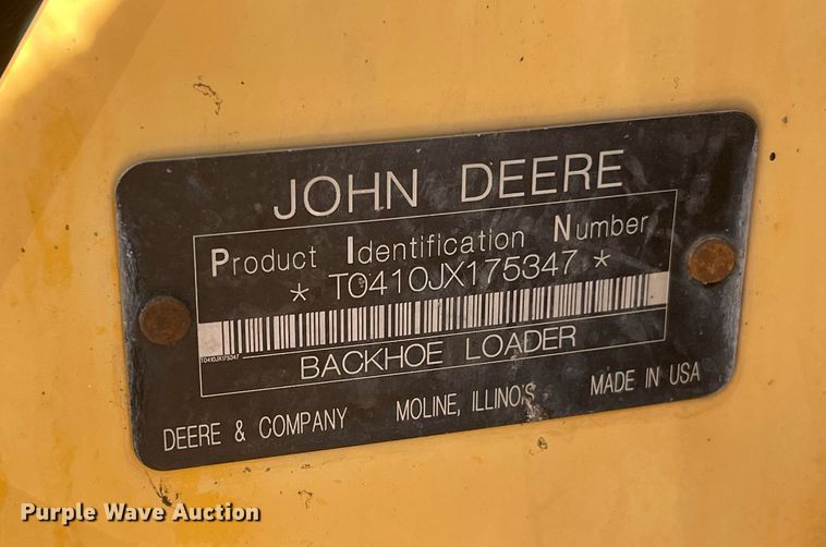 image for item DP2072 2009 John Deere 410J  backhoe