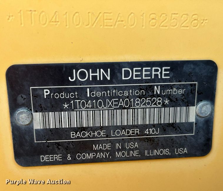 image for item DP2097 2010 John Deere 410J  backhoe