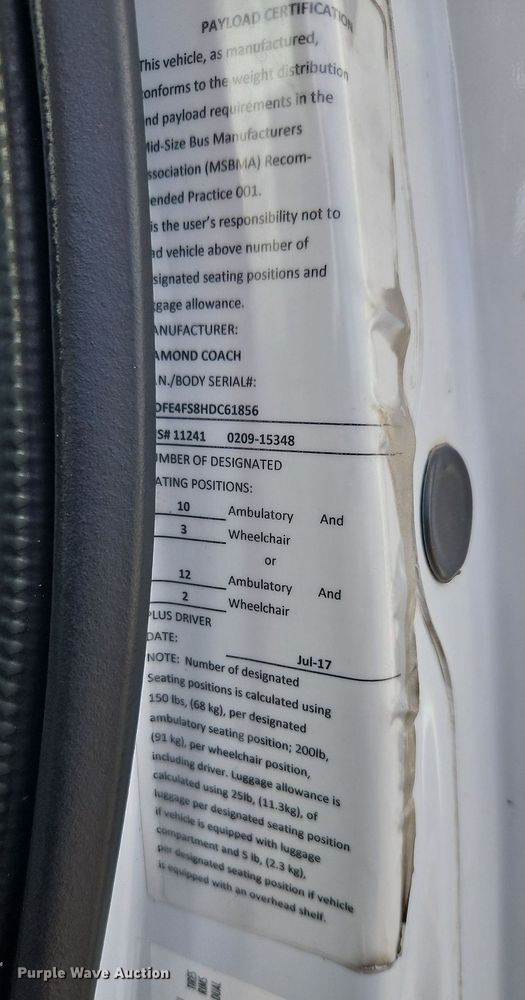 image for item DP2447 2017 Ford Econoline E450  shuttle bus