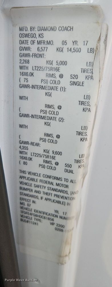 image for item DP2447 2017 Ford Econoline E450  shuttle bus