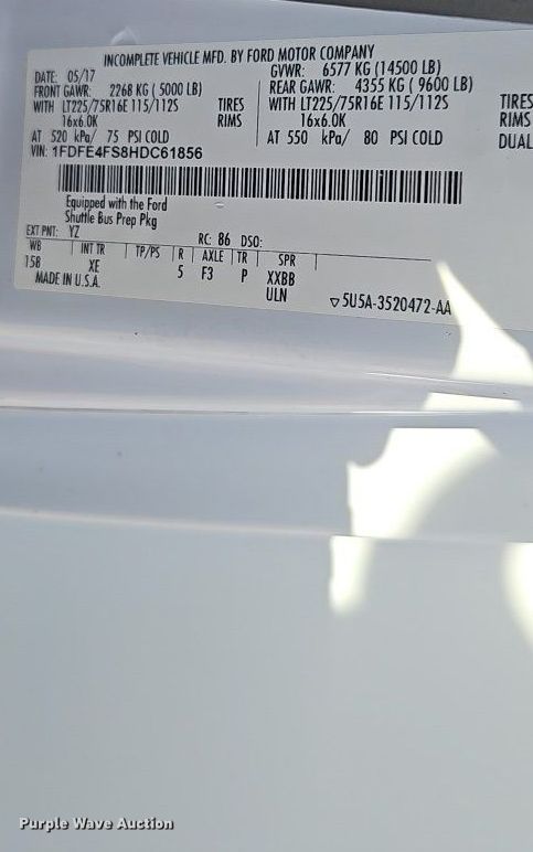 image for item DP2447 2017 Ford Econoline E450  shuttle bus