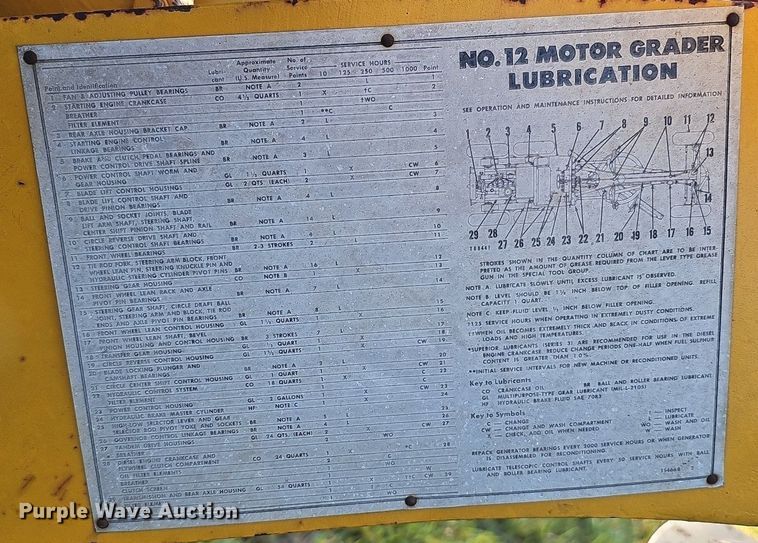 image for item DQ1174 1964 Caterpillar 12E  rigid frame motor grader