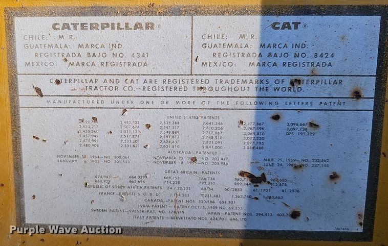 image for item DQ1174 1964 Caterpillar 12E  rigid frame motor grader