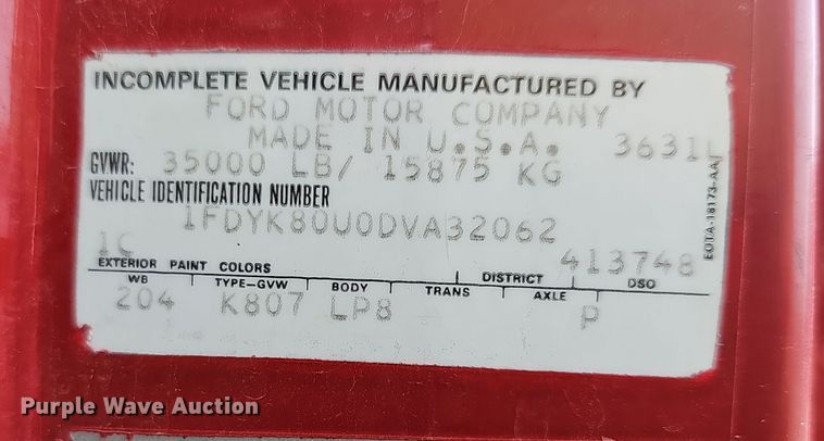 image for item DR5779 1983 Ford 8000  fire truck