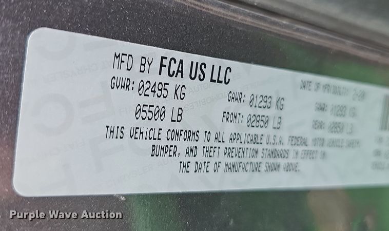 image for item DR5781 2020 Dodge Charger Police