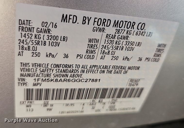 image for item DR5790 2016 Ford Explorer Police  SUV