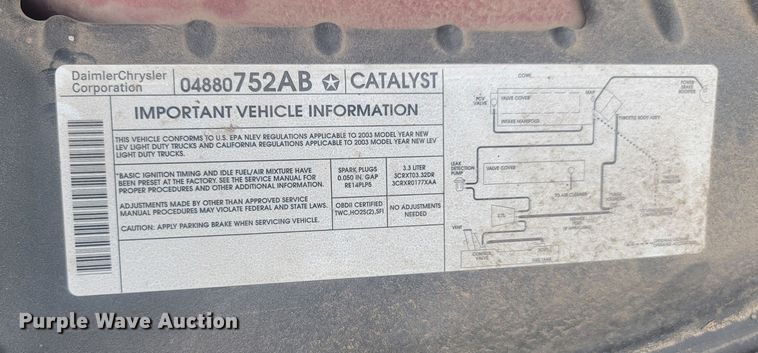 image for item JW9611 2003 Dodge Grand Caravan SE  handicap accessible van