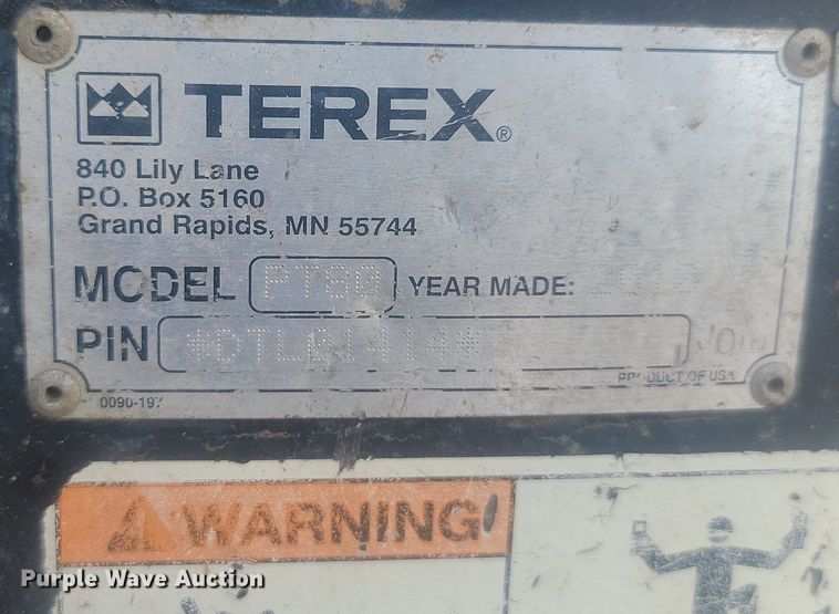 image for item JW9698 2010 Terex PT-80  tracked skid steer loader