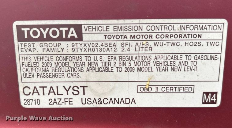 image for item KH9502 2009 Toyota Camry