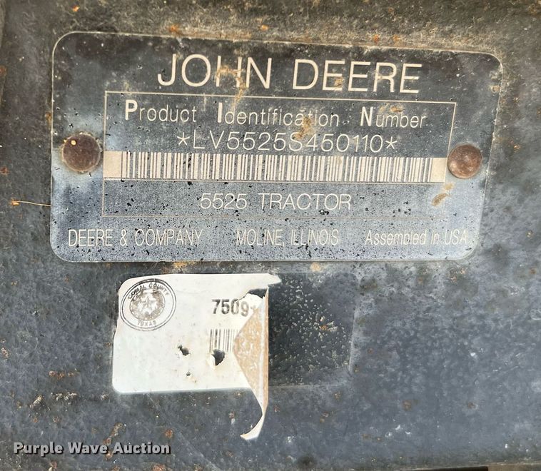 image for item LF9512 2008 John Deere 5525  tractor