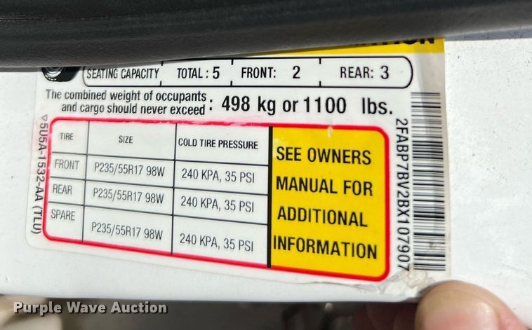 image for item LF9520 2011 Ford Crown Victoria Police Interceptor