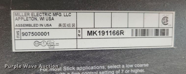 image for item LO9795 2019 Miller Bobcat 250  welder