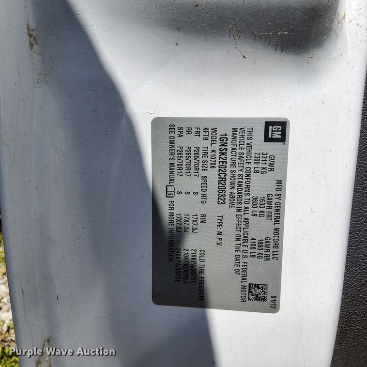 image for item LS9748 2012 Chevrolet Tahoe Police  SUV