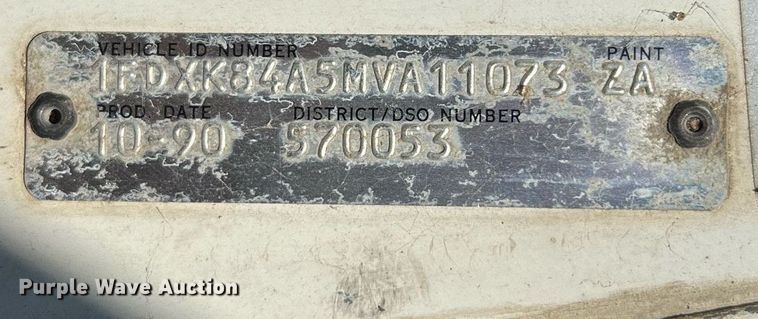 image for item LU9782 1991 Ford F800F  dump truck