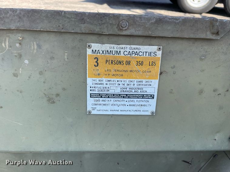 image for item LV9913 (3) 1991 Lowe 14 Delta Jon boats