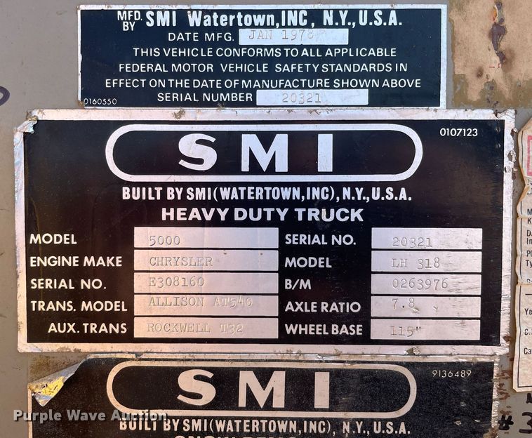 image for item LV9914 1978 SMI 5000  snow blower truck