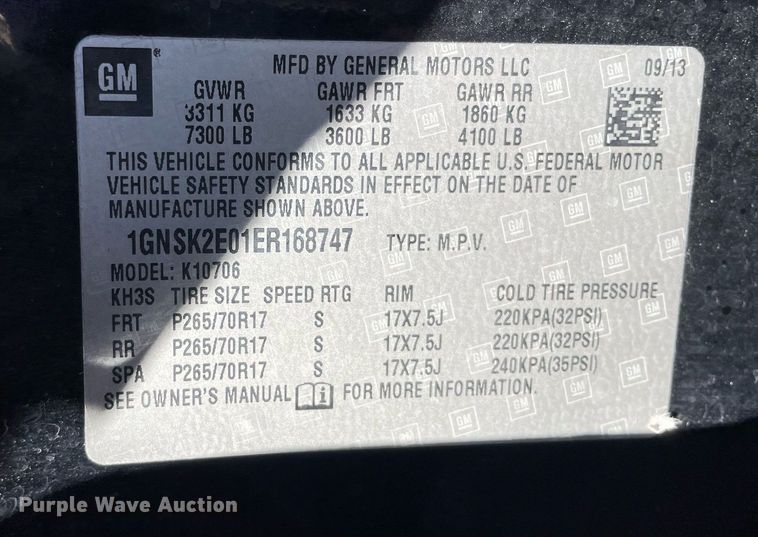 image for item LV9942 2014 Chevrolet Tahoe Police  SUV