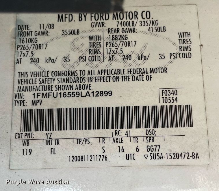 image for item LV9944 2009 Ford Expedition  SUV