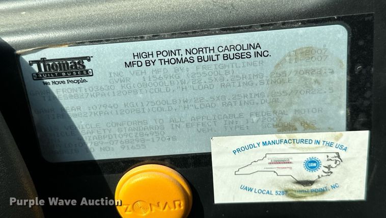 image for item ML9080 2009 Freightliner Thomas B2  school bus