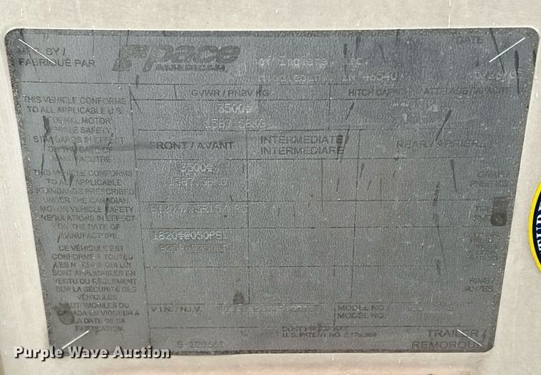 image for item MO9066 2005 Pace American CS612SAE  enclosed cargo trailer