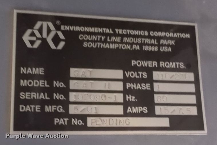 image for item MY9917 2001 ETC GAT II  flight simulator