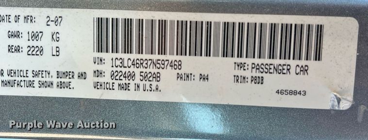 image for item NA9213 2007 Chrysler Sebring 