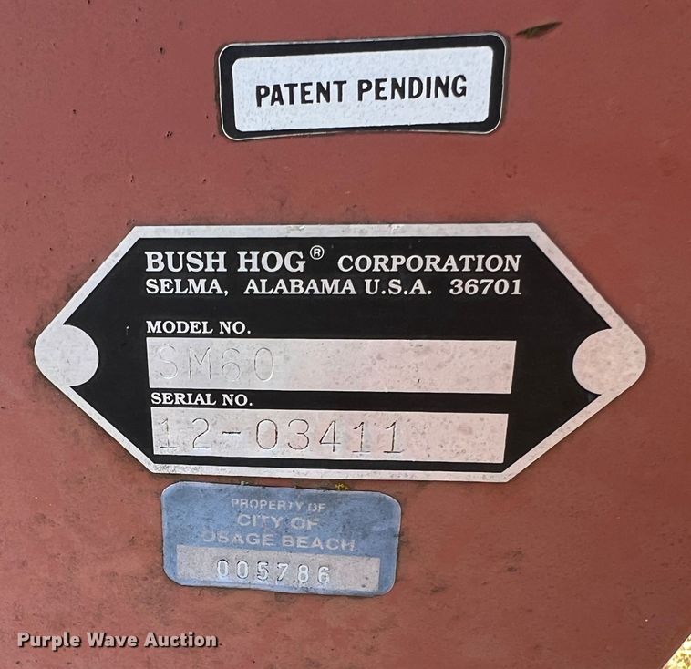 image for item NA9235 Bush Hog SM60  side boom rotary mower