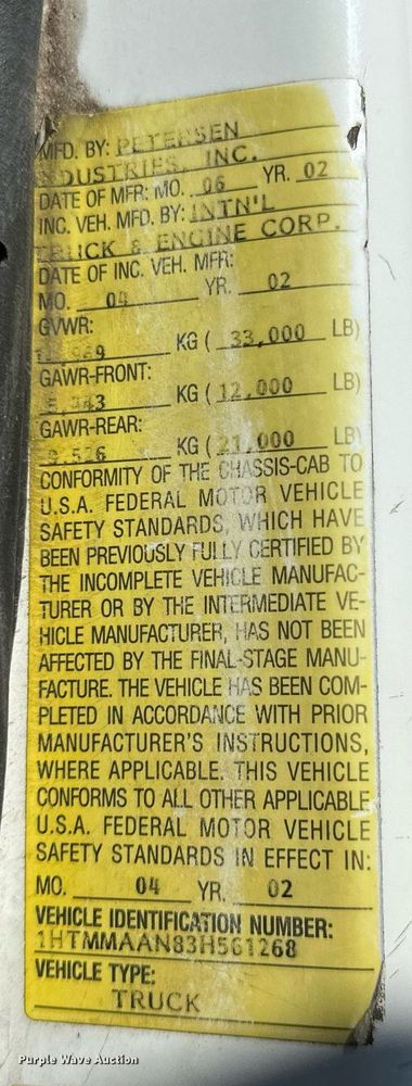 image for item OG9183 2003 International 4300  crane truck