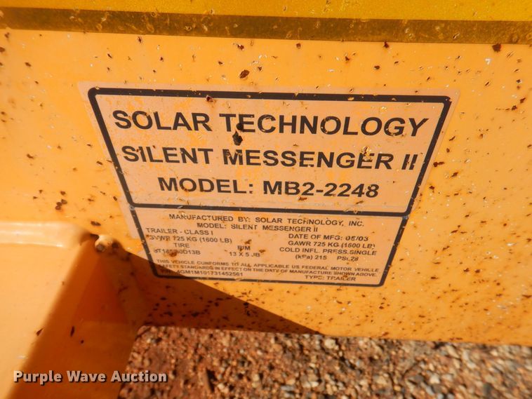 image for item OG9187 2003 Solartech Silent Messenger II  message board trailer