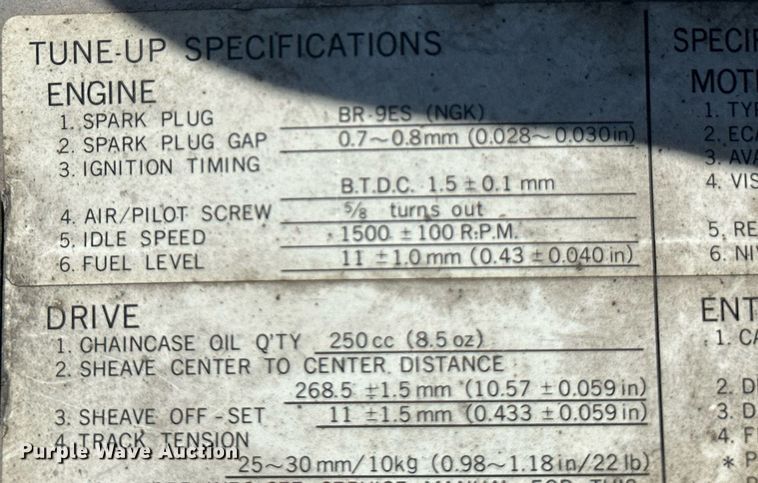 image for item DH1910 Yamaha Exciter  snowmobile