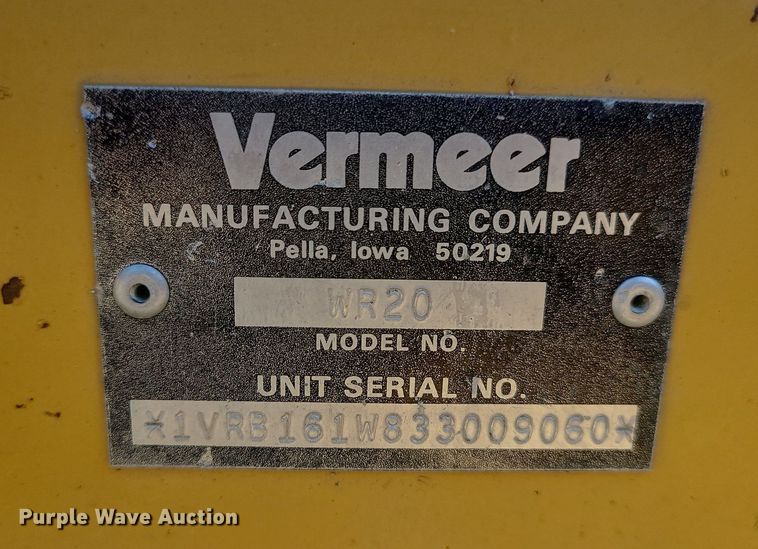 image for item DK4109 Vermeer WR20  hay rake