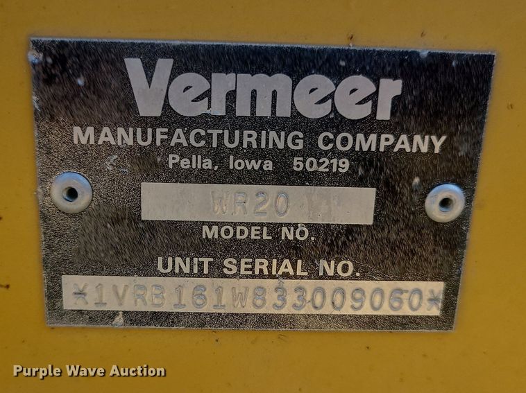 image for item DK4109 Vermeer WR20  hay rake