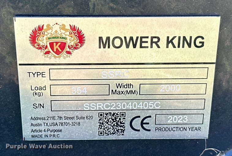 image for item DM6513 2023 Mower King SSRC  skid steer rotary mower