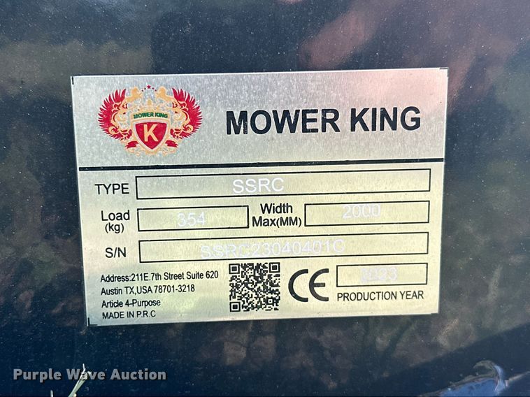image for item DM6514 2023 Mower King SSRC  skid steer rotary mower