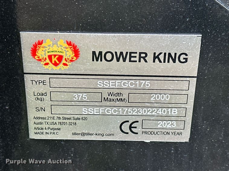 image for item DM6533 2023 Mower King SSEFGC175  skid steer flail mower