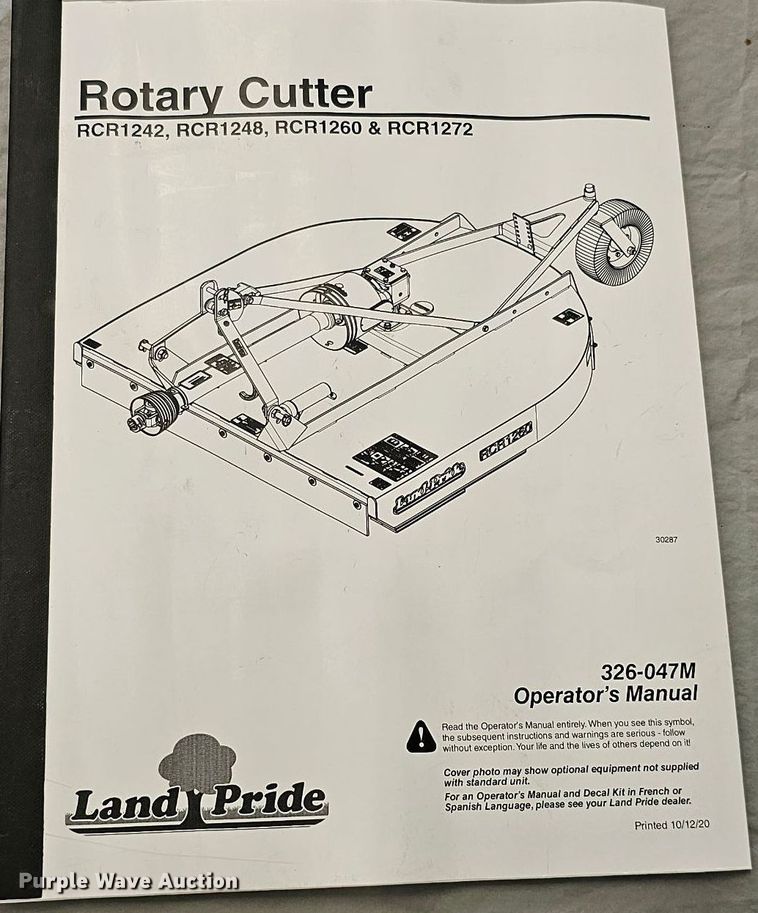 image for item DQ1191 Land Pride RCR1272  rotary mower