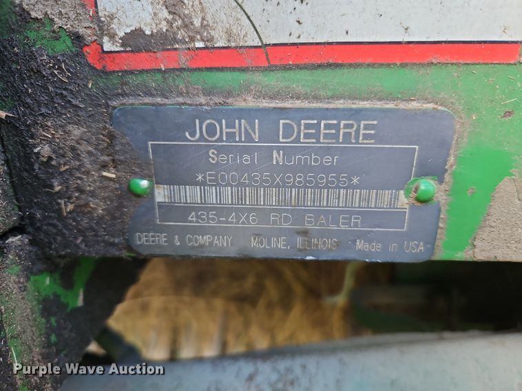 image for item LM9265 1995 John Deere 435  round baler