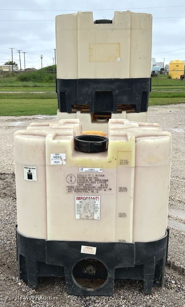 image for item LU9814 (3) Snyder 220 gallon totes