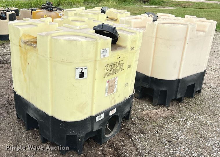 image for item LU9818 (3) Snyder 220 gallon totes