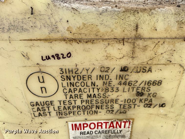 image for item LU9820 (3) Snyder 220 gallon totes