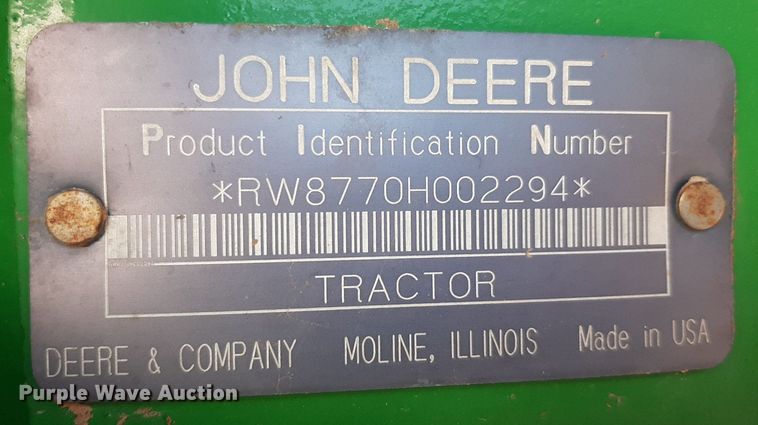 image for item NV9324 1994 John Deere 8770  4WD tractor